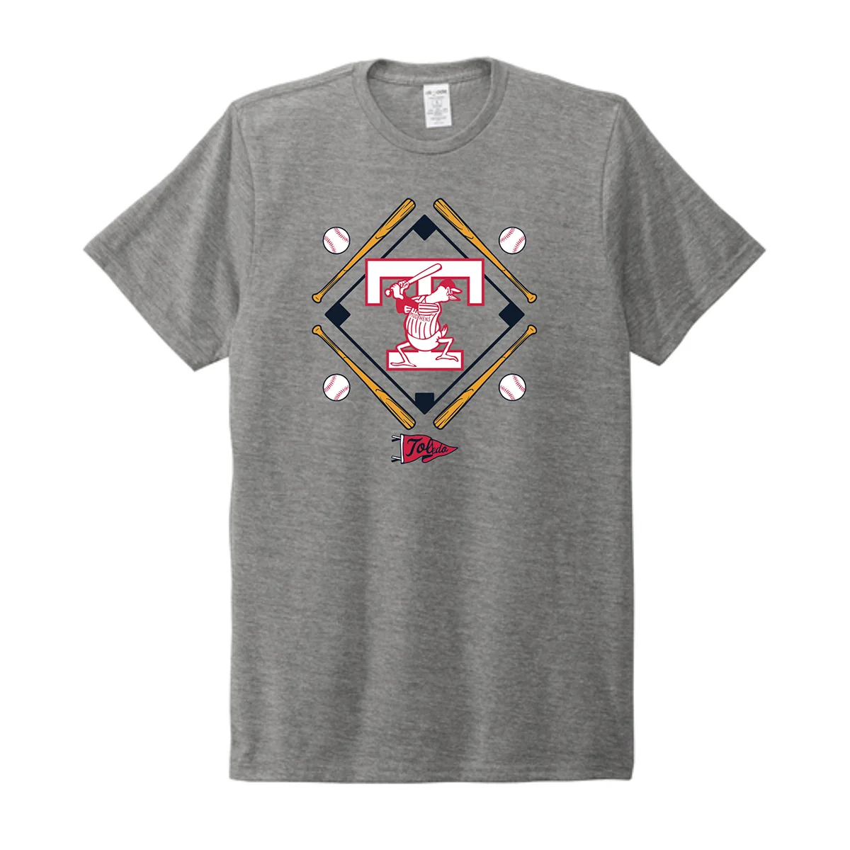 Toledo Mud Hens Bases Aluminum Grey T
